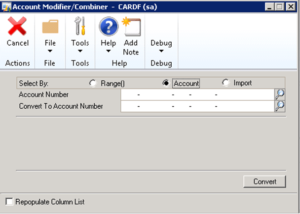 Click on Account Modifier/Combiner and then click next.
